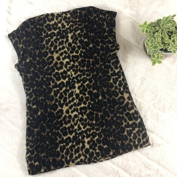 Lafayette 148 | Demetria Leopard Wool Surplice Top - Picture 2 of 8
